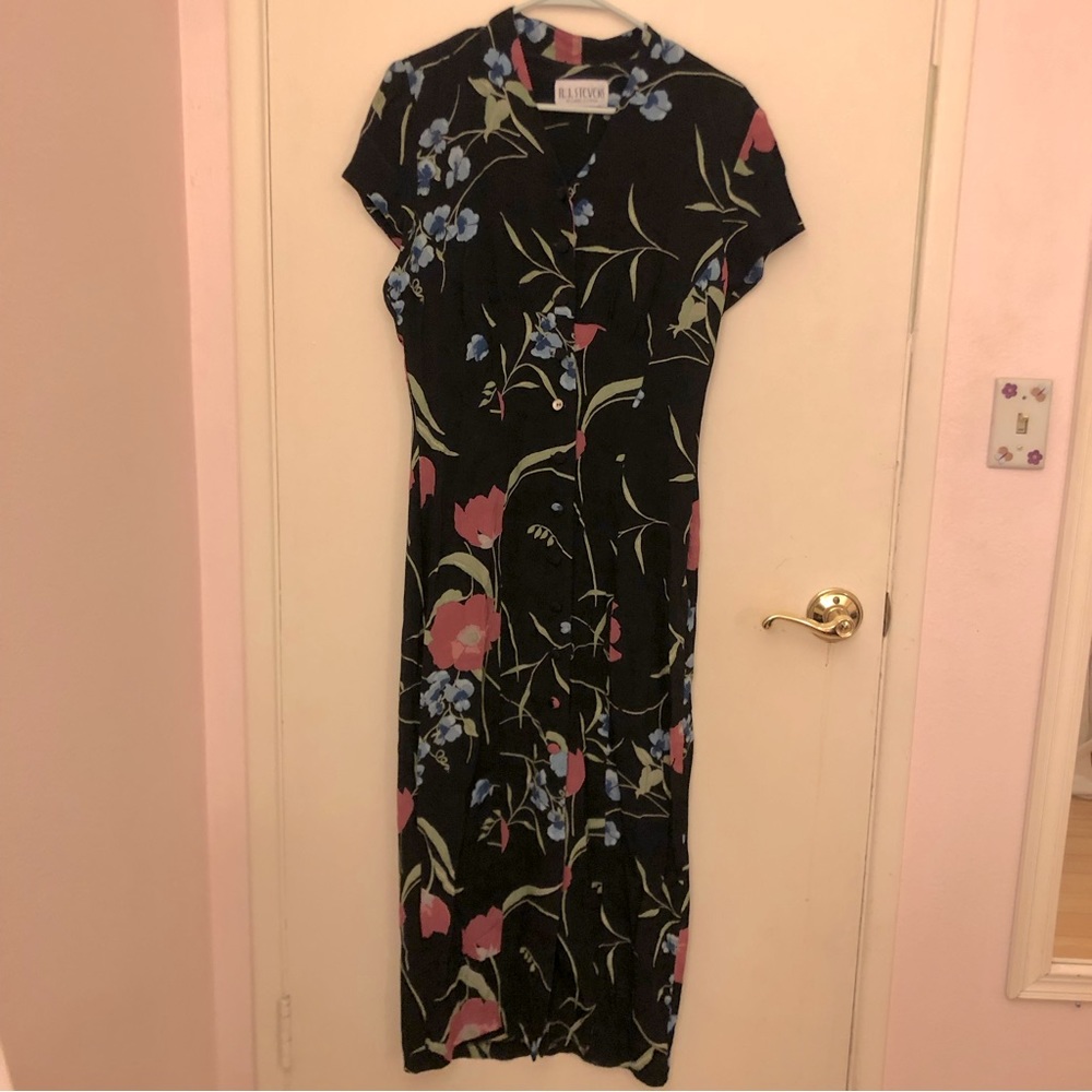 90s button-down midi dress